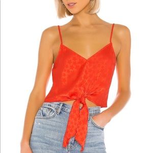 Revolve L’Academie Red Star Print Tie Top